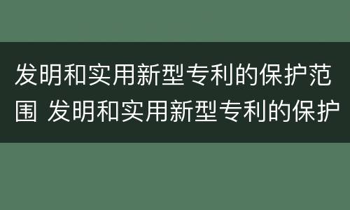 发明和实用新型专利的保护范围 发明和实用新型专利的保护范围应当根据什么确定