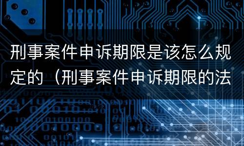 刑事案件申诉期限是该怎么规定的（刑事案件申诉期限的法律规定）