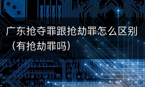 广东抢夺罪跟抢劫罪怎么区别（有抢劫罪吗）