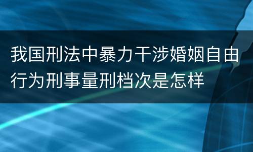 我国刑法中暴力干涉婚姻自由行为刑事量刑档次是怎样