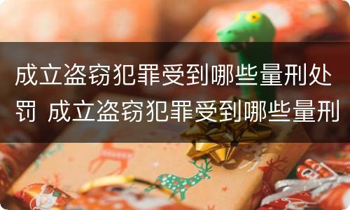 成立盗窃犯罪受到哪些量刑处罚 成立盗窃犯罪受到哪些量刑处罚