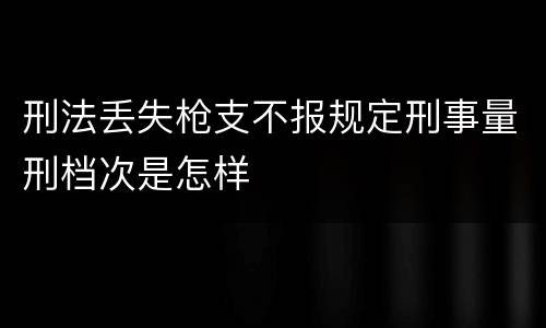 刑法丢失枪支不报规定刑事量刑档次是怎样