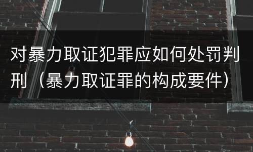 对暴力取证犯罪应如何处罚判刑（暴力取证罪的构成要件）
