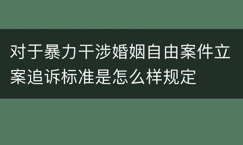 对于暴力干涉婚姻自由案件立案追诉标准是怎么样规定