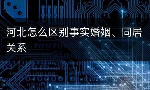 河北怎么区别事实婚姻、同居关系