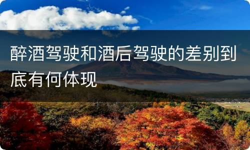 醉酒驾驶和酒后驾驶的差别到底有何体现