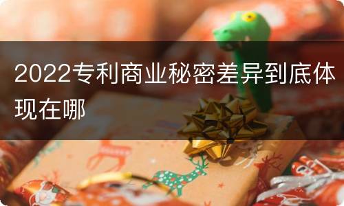 2022专利商业秘密差异到底体现在哪
