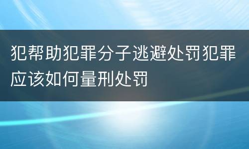 犯帮助犯罪分子逃避处罚犯罪应该如何量刑处罚
