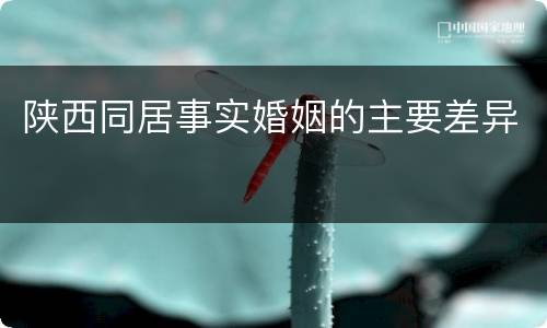 陕西同居事实婚姻的主要差异