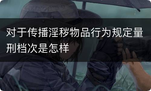 对于传播淫秽物品行为规定量刑档次是怎样