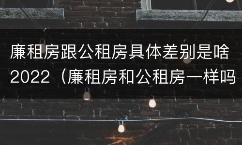 廉租房跟公租房具体差别是啥2022（廉租房和公租房一样吗）