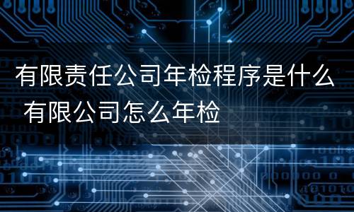 有限责任公司年检程序是什么 有限公司怎么年检