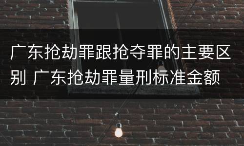 广东抢劫罪跟抢夺罪的主要区别 广东抢劫罪量刑标准金额