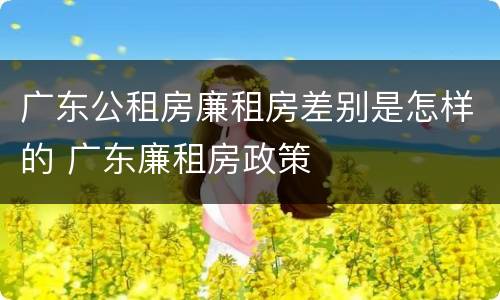 广东公租房廉租房差别是怎样的 广东廉租房政策
