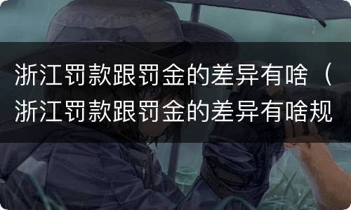 浙江罚款跟罚金的差异有啥（浙江罚款跟罚金的差异有啥规定）
