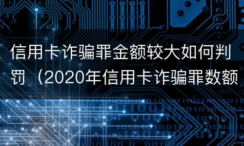 信用卡诈骗罪金额较大如何判罚（2020年信用卡诈骗罪数额标准）