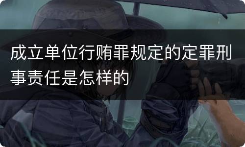 成立单位行贿罪规定的定罪刑事责任是怎样的