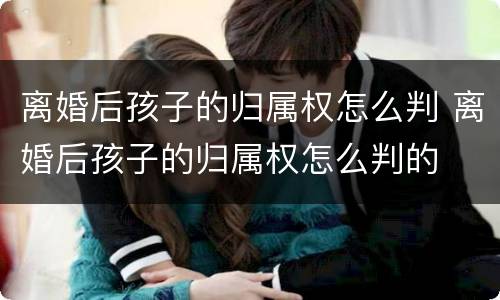离婚后孩子的归属权怎么判 离婚后孩子的归属权怎么判的