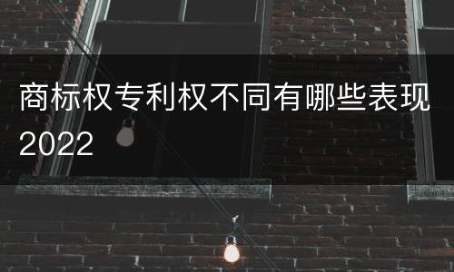 商标权专利权不同有哪些表现2022