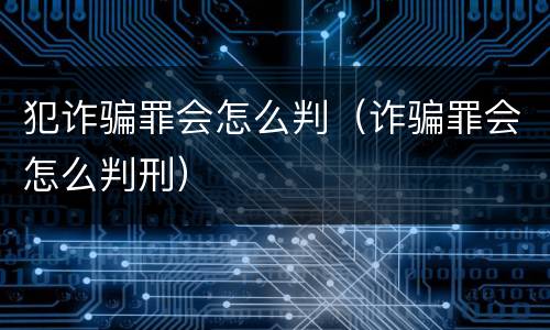 犯诈骗罪会怎么判（诈骗罪会怎么判刑）