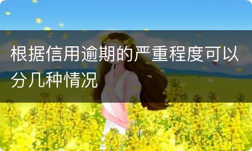 根据信用逾期的严重程度可以分几种情况