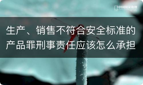 生产、销售不符合安全标准的产品罪刑事责任应该怎么承担