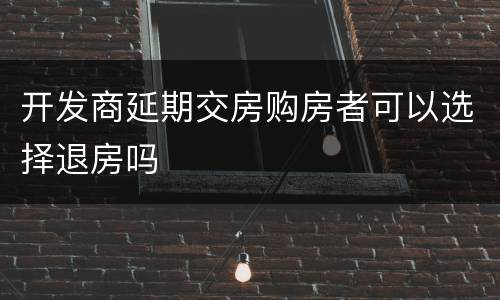 开发商延期交房购房者可以选择退房吗