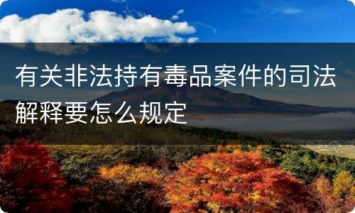 有关非法持有毒品案件的司法解释要怎么规定