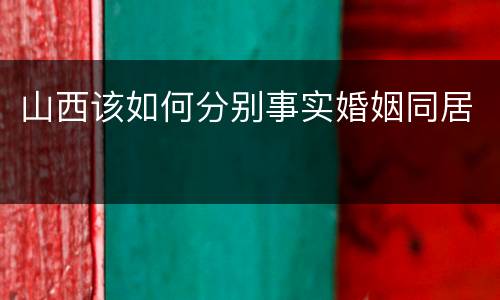 山西该如何分别事实婚姻同居