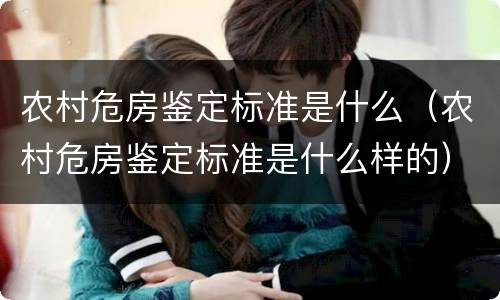 农村危房鉴定标准是什么（农村危房鉴定标准是什么样的）