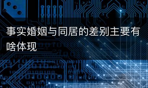 事实婚姻与同居的差别主要有啥体现