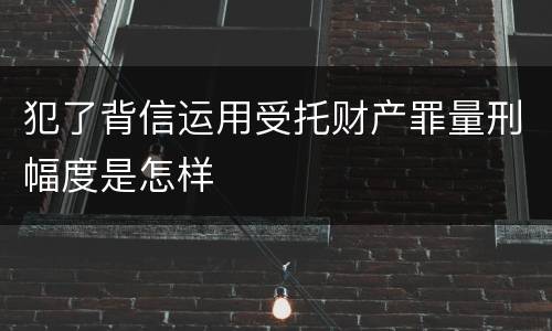 犯了背信运用受托财产罪量刑幅度是怎样