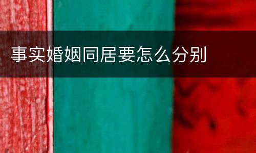 事实婚姻同居要怎么分别