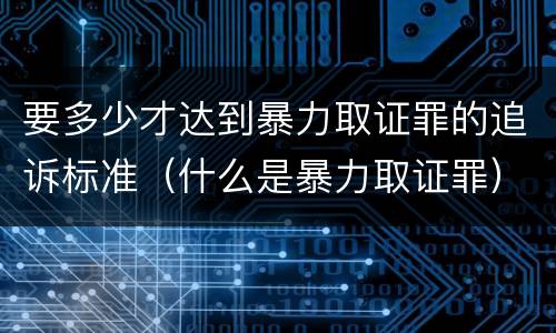 要多少才达到暴力取证罪的追诉标准（什么是暴力取证罪）