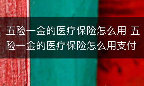 五险一金的医疗保险怎么用 五险一金的医疗保险怎么用支付宝查询