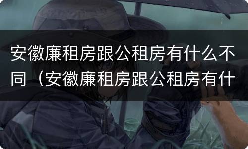 安徽廉租房跟公租房有什么不同（安徽廉租房跟公租房有什么不同吗）