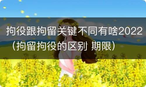 拘役跟拘留关键不同有啥2022（拘留拘役的区别 期限）