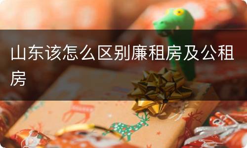 山东该怎么区别廉租房及公租房