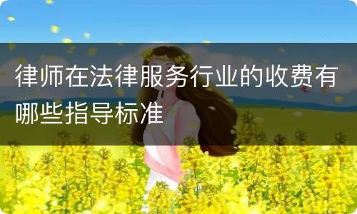 律师在法律服务行业的收费有哪些指导标准