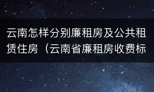 云南怎样分别廉租房及公共租赁住房（云南省廉租房收费标准）