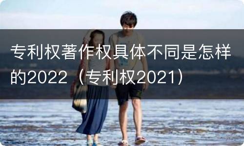 专利权著作权具体不同是怎样的2022（专利权2021）