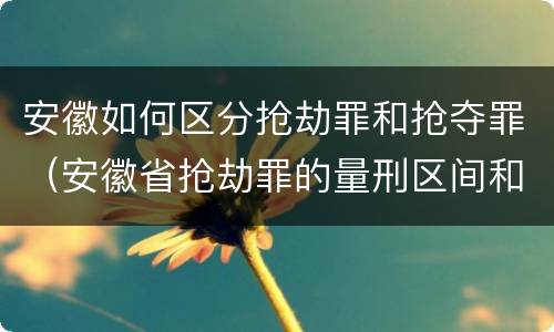 安徽如何区分抢劫罪和抢夺罪（安徽省抢劫罪的量刑区间和量刑情节）