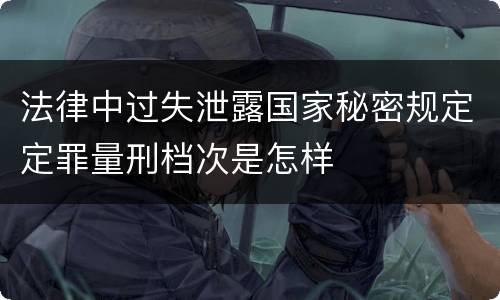 法律中过失泄露国家秘密规定定罪量刑档次是怎样