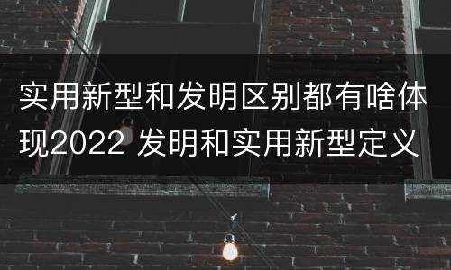 实用新型和发明区别都有啥体现2022 发明和实用新型定义