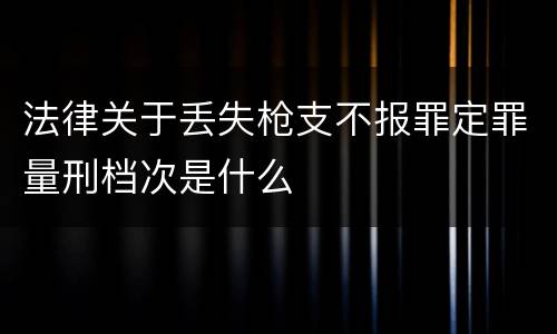 法律关于丢失枪支不报罪定罪量刑档次是什么