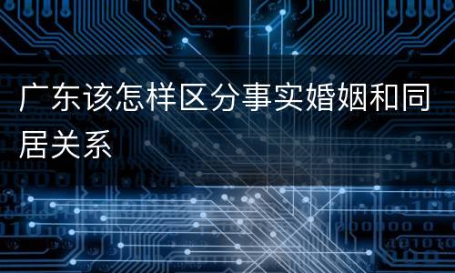 广东该怎样区分事实婚姻和同居关系