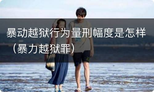 暴动越狱行为量刑幅度是怎样（暴力越狱罪）