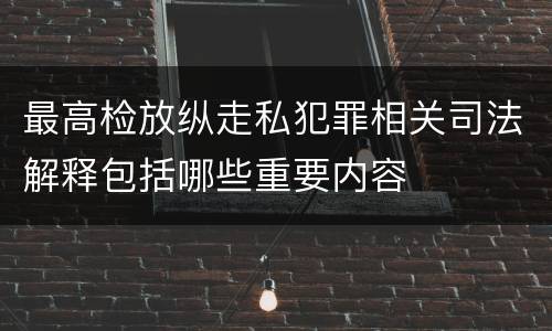 最高检放纵走私犯罪相关司法解释包括哪些重要内容