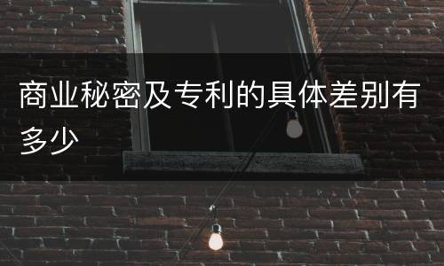 商业秘密及专利的具体差别有多少