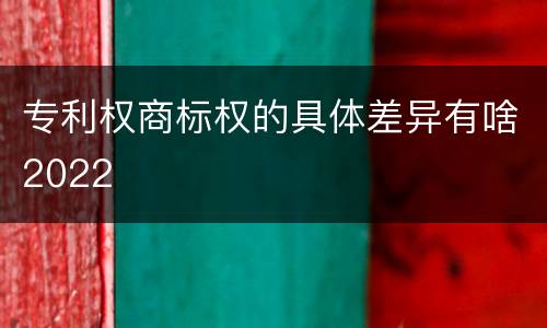 专利权商标权的具体差异有啥2022